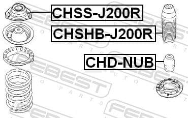 Febest Schutzkappe/faltenbalg, Stoßdämpfer Hinterachse Chshb-J200r Für Gm