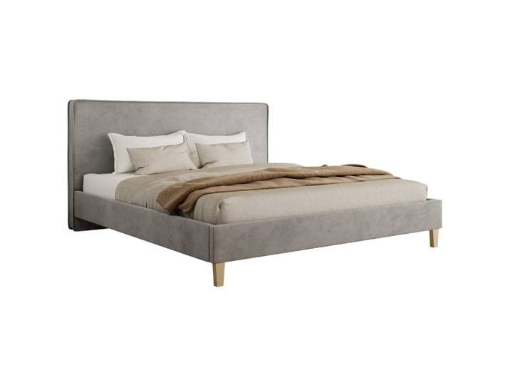 POLSTERBETT LUMARO CLASSIC 140/200 - Hellgrau Velvet - Matratze Multipocket