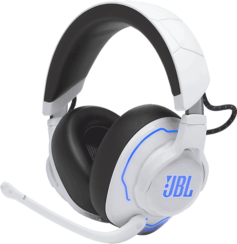 Auriculares gaming - JBL Quantum 910P Console Wireless, Para PlayStation, Inalámbrico, Cancelación de Ruido Activa, Micrófono, Blanco y Azul