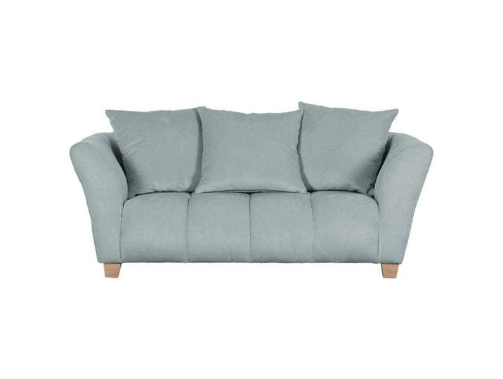 Milino 2-Sitzer-Sofa, Hellblau, Holz, Buche, massiv, Füllung: Schaumstoffflocken, 185x72x95 cm, Rücken echt, Wohnzimmer, Sofas & Couches, 2er Sofas
