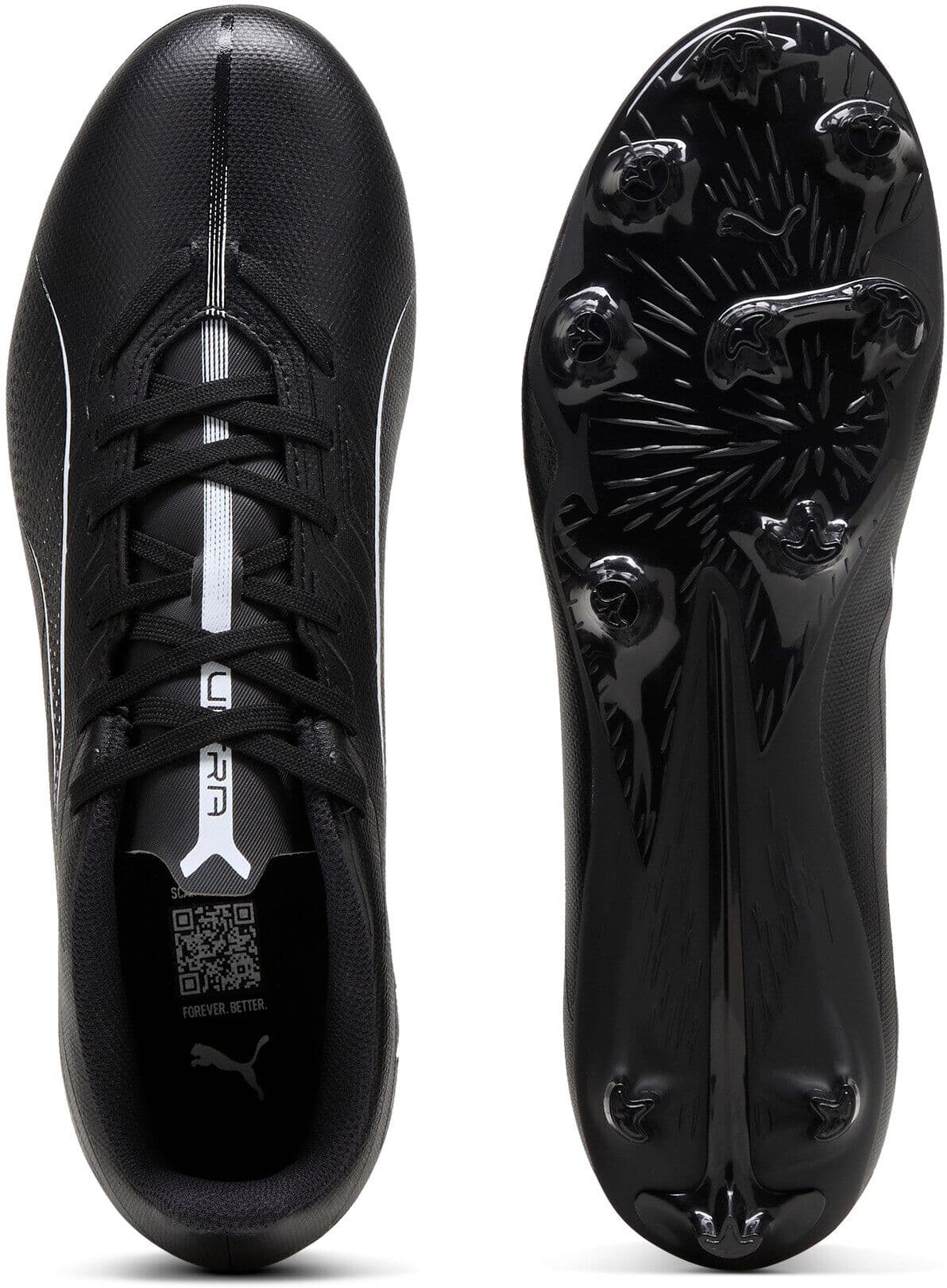 Fussballschuh PUMA "ULTRA 5 PLAY FG/AG", Gr. 43, schwarz-weiss (puma schwarz, puma weiß), Synthetik, Schuhe Fussballschuh, für Rasen- und Kunstrasenplätze puma schwarz, puma weiß 43