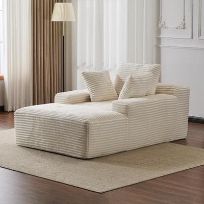 Kodotan sofa Oversized Chaise Lounge Chair Cozy Cloud Couch,Upholstered Sleeper Sofa Daybed With 3 Throw Pillows And Wide Armrest