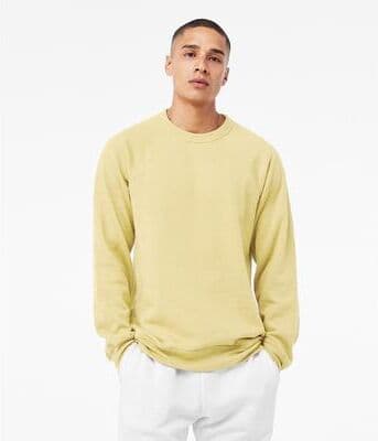 Bella + Canvas 3901 Sponge Fleece Raglan Crewneck Sweatshirt in French Vanilla size XS DG3901, BC3901, B3901