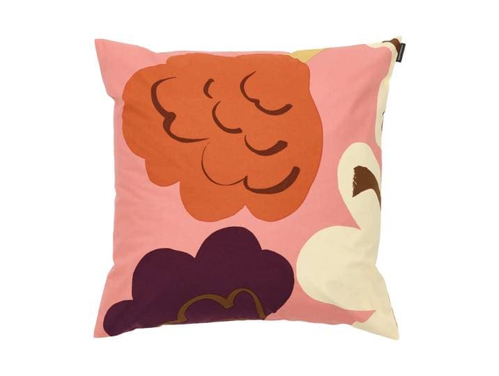 Marimekko Kukasta Kukkaan kussensloop Pink-off white-plum-terracotta, 50x50 cm