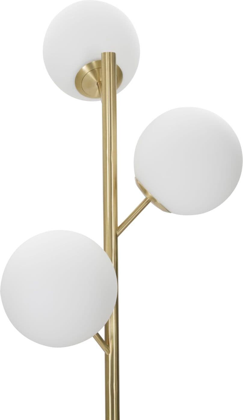 Mauro Ferretti Lámpara de pie con 3 bolas de cristal blanco ø cm 36x160