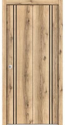 SartoDoors Planum 0016   Closet Door Bi-fold Door   Solid Wood   Hardware Set   56x80, Oak Bedroom Door Bathroom Door