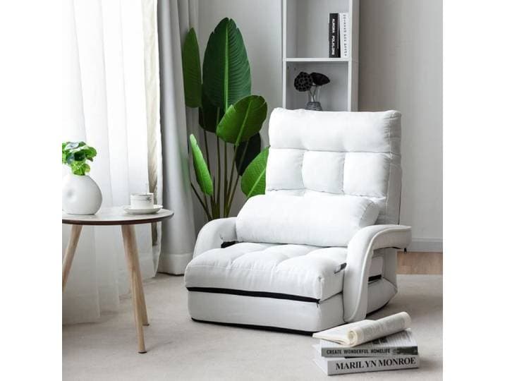 Fauteuil Convertible Chauffeuse Convertible 1 Place avec Oreiller 5 Positions Disponibles pour Salon Bureau Chambre