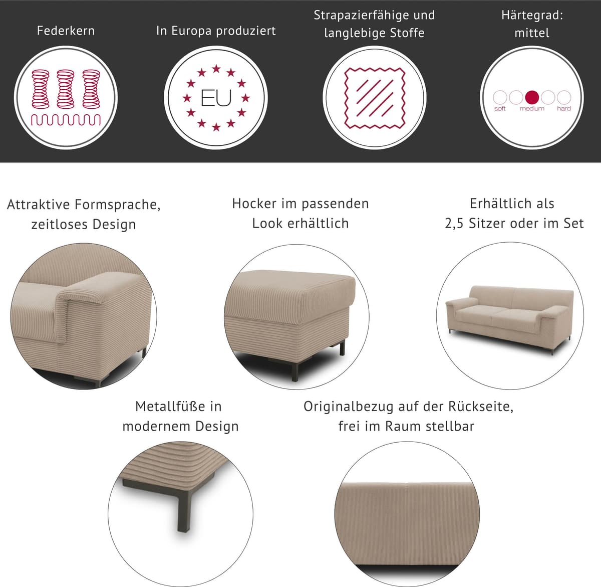 Ecksofa DOMO COLLECTION "Jamie, modern & elegant, Breite 251cm, Fußhöhe 9cm, L-Form", schwarz, B:251cm H:72cm T:80cm, Sofas, Ecksofa, wahlweise mit Bettfunktion