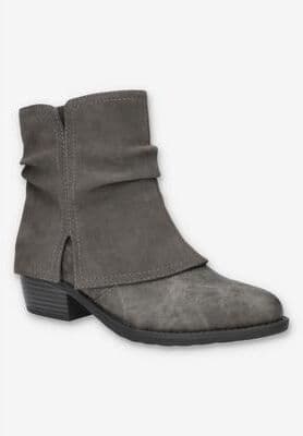 Wide Width Women's Kudos Bootie by Easy Street in Grey (Size 7 1/2 W)