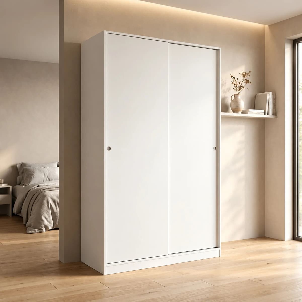 garneroarredamenti Armadio 120x204h cm 2 ante scorrevoli bianco Royal