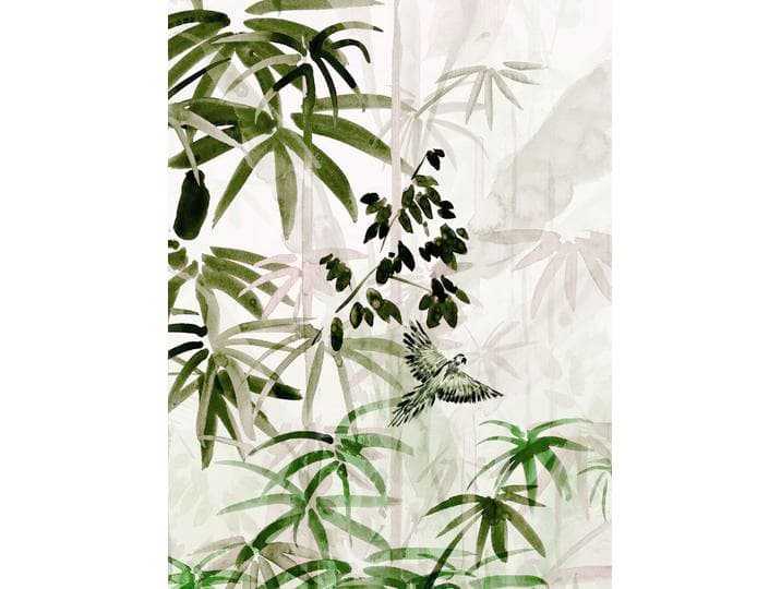 Bild KOMAR Bamboo Forest , grün (farbe bild(er): grün, weiß), B:30cm H:40cm, Holz, Papier, Bilder, Bild, Wandbild zur Dekoration - ohne Rahmen