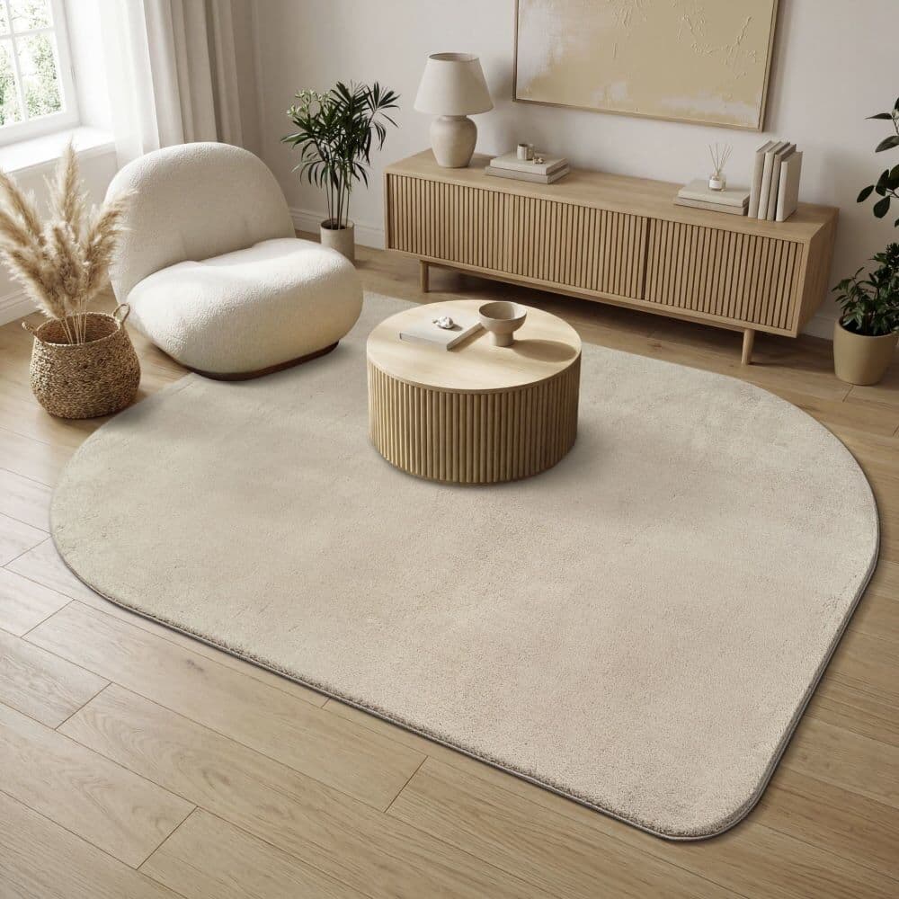 The carpet Alfombra moderna antideslizante lavable, beige, 160 x 220 cm