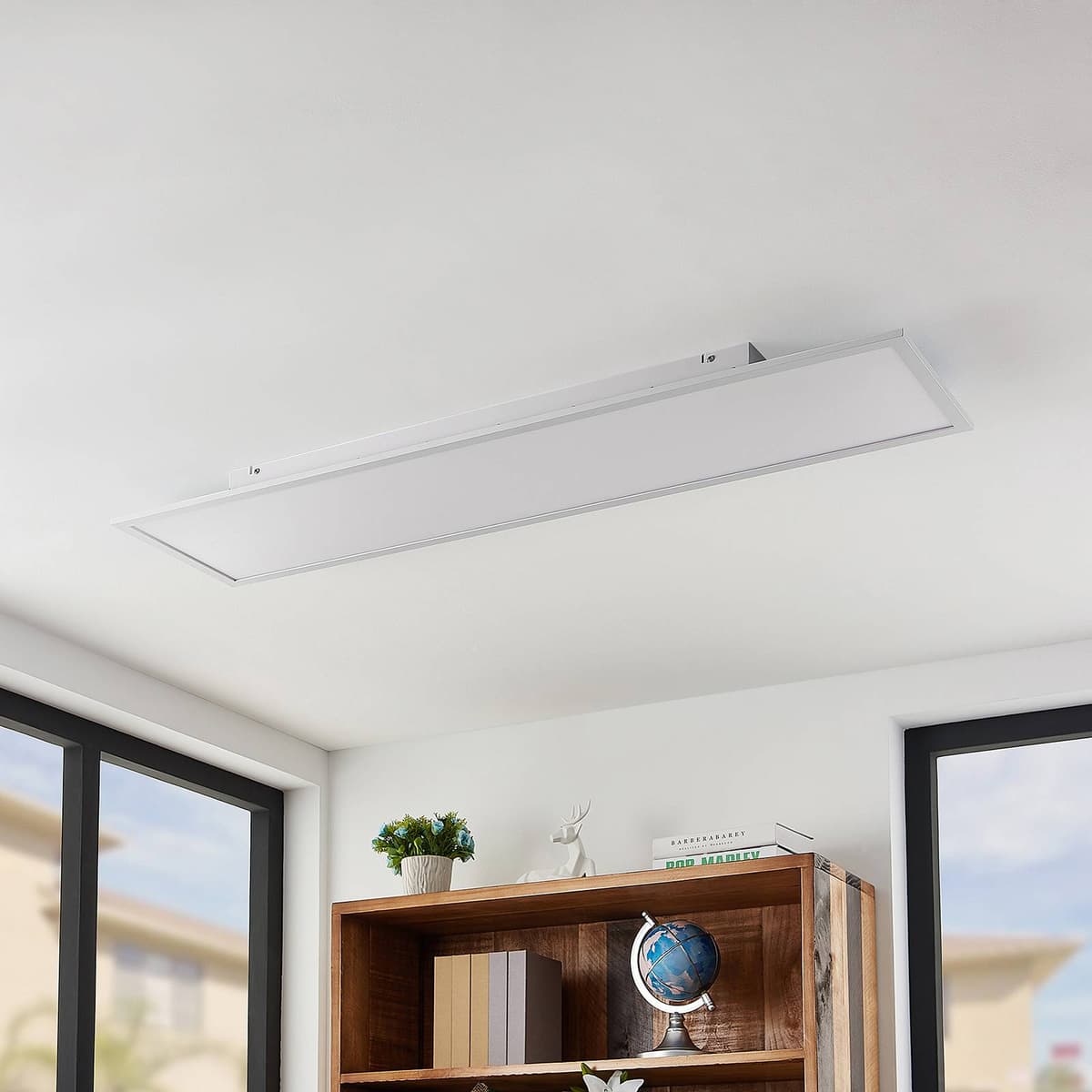 LED loftslampe Quais Lindby, Hvid/opal, Køkken, Aluminium, Moderne
