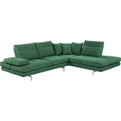 Ecksofa CALIA ITALIA "Toby Wing, B/T: 288/232 cm, Designsofa mit hohem Sitzkomfort, L-Form", grün (verde mario), B:288cm H:90cm T:232cm, Mikrofaser mit Nubuk Optik (100% Polyester), Sofas, Ecksofa, Sitztiefenverstell.,wahlw. mit Kissen-Set, Füße...