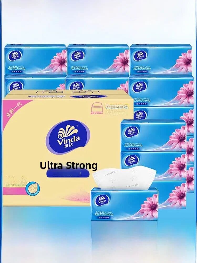 others Vinda Ultra-Tough 3-Layer Drawer Paper 120 Sheets per Box Affordable Family Use Facial Towel Tissue Hygienic Paper for Infants