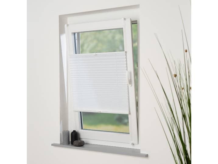 Plissee LIEDECO Klemmfix-Plissee Easy – Hochwertiger Vliesstoff , weiß, B:55cm H:130cm, Plissees, Plissee, Tageslichdurchlässig, blickdicht, Einfache Montage ohne Bohren