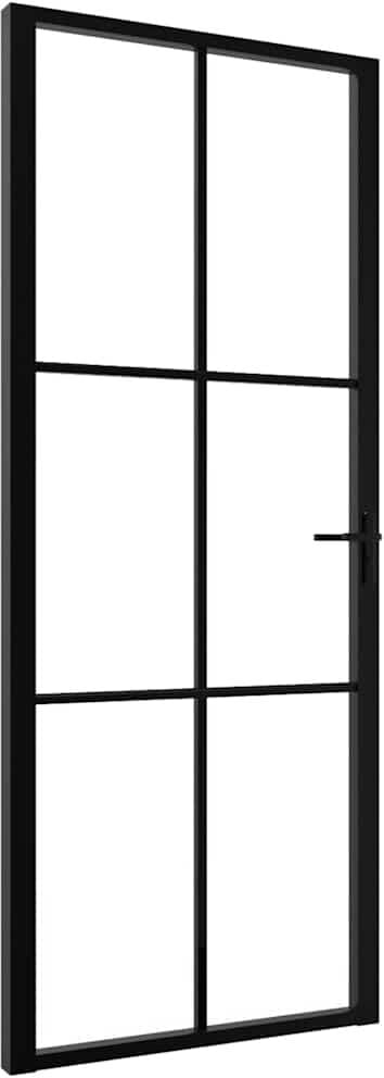 vidaXL Porte intérieure Verre ESG et aluminium 83x201,5 cm Noir