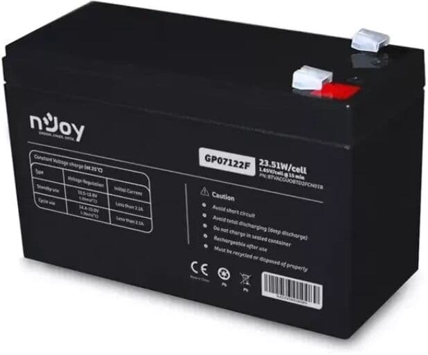 NJOY Szünetmentes akkumulátor - GP07122F (12V/7Ah, T2/F2, zárt, gondozás mentes, AGM) PC