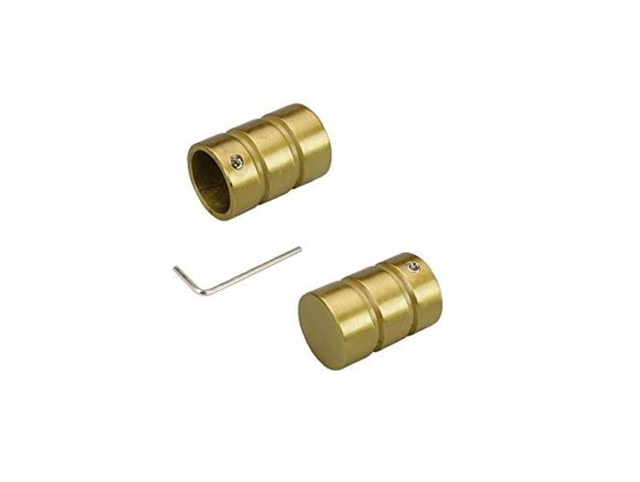 Liedeco Endstück für Gardinenstangen Zylinder mit Rille, ø 16mm, 2 Stück goldmatt