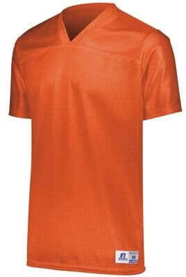 Russell Athletic R0593M Solid Flag Football Jersey T-Shirt in Burnt Orange size XL   Polyester