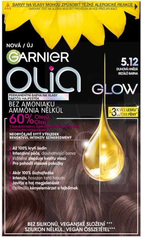 Garnier Olia Big Kit μόνιμη βαφή μαλλιών απόχρωση 5.12 Iridescent Brown 1 τμχ