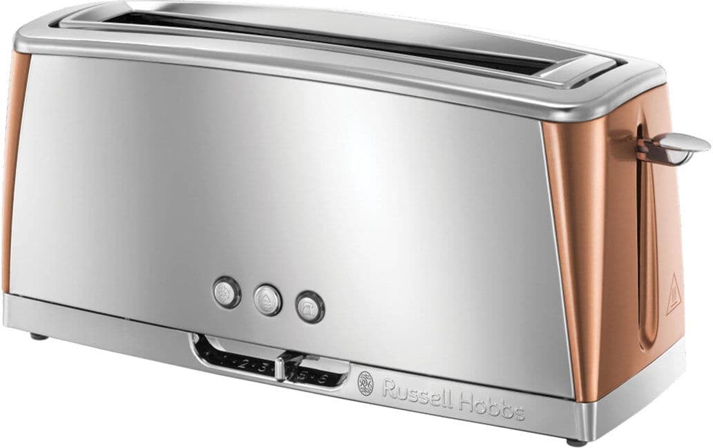 Russell Hobbs Luna Copper 2 Slice Toaster Long Slot with Lift & Look Stainless Steel 2 - Slice