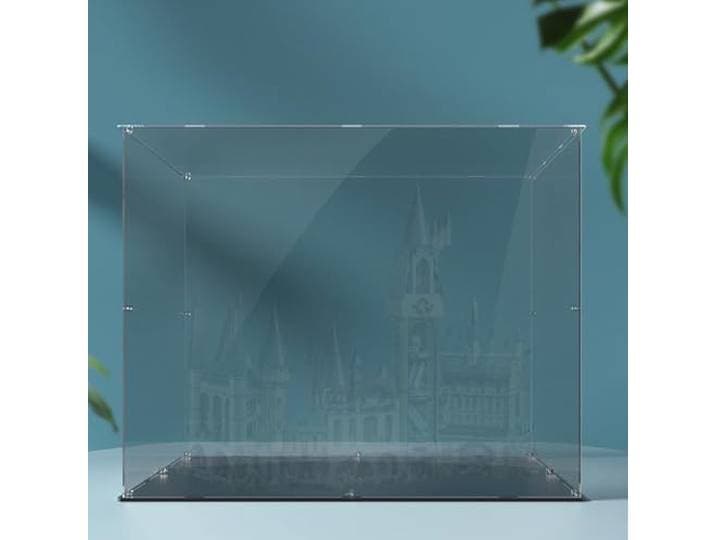 Acryl-Vitrine für Lego 71043 Schloss-Bauset, transparente Vitrine, Vitrine kompatibel mit Lego 71043 (nur Vitrine) (schwarzer Sockel, 3 mm)