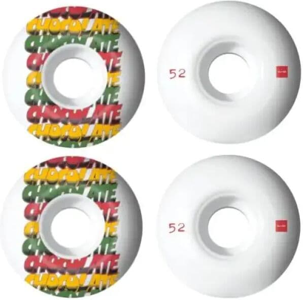 Skateboard Rollen Chocolate Sound System 99A 4 Stk. (52mm - Grün/Rot/Gelb)