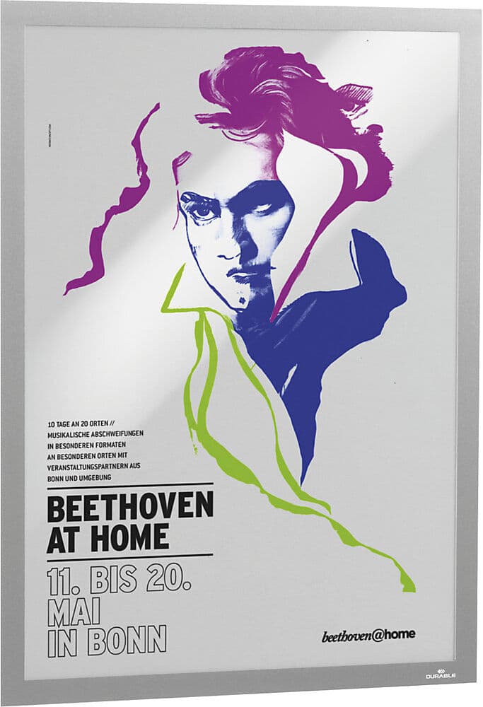 DURAFRAME® Info-Rahmen POSTER, selbstklebend, für Papierformat A2, silber, VE 2 Stk DURABLE