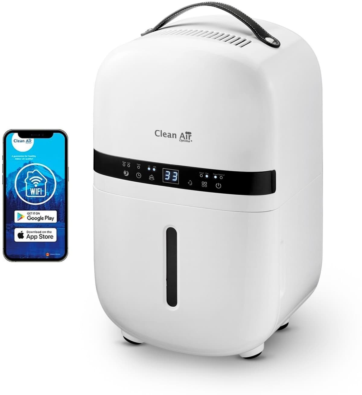 Clean Air Optima 2in1 Luftavfuktare och Luftrenare CA-702 Smart   vit/svart