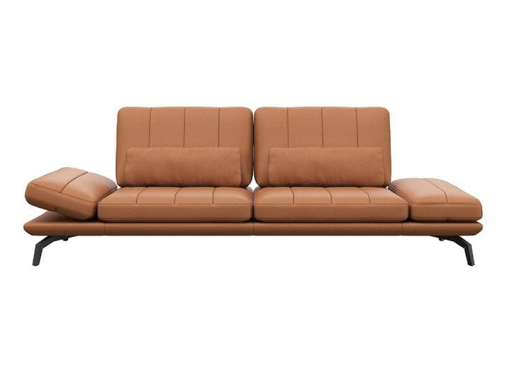 3-Sitzer FLEXLUX Tropea Funktionssofa, Designsofa, Relaxfunktion, TV-Couch , braun (modern cognac braun), B:252cm H:90cm T:145cm, Sofas, 3-Sitzer, mit Armteilverstellung sowie Sitztiefenverstellung, Breite 252 cm