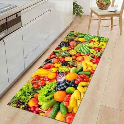 LightInthebox Fruits Kitchen Mat Non-Slip Oil Proof Floor Mat Rug Indoor Outdoor Mat Bedroom Decor Bathroom Mat Entrance Rug Door Mat