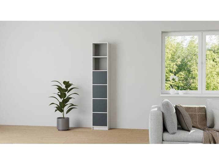 Étagère encastrée sur mesure Pickawood MDF Peint Telegris RAL&nbsp;7047