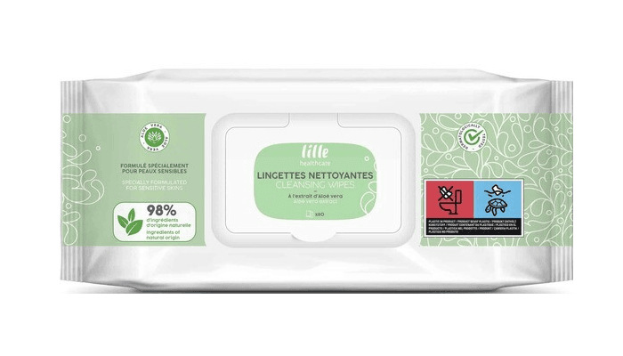Lille Healthcare Lingettes adulte Lille à l'aloe vera - 6 paquets de 80 lingettes