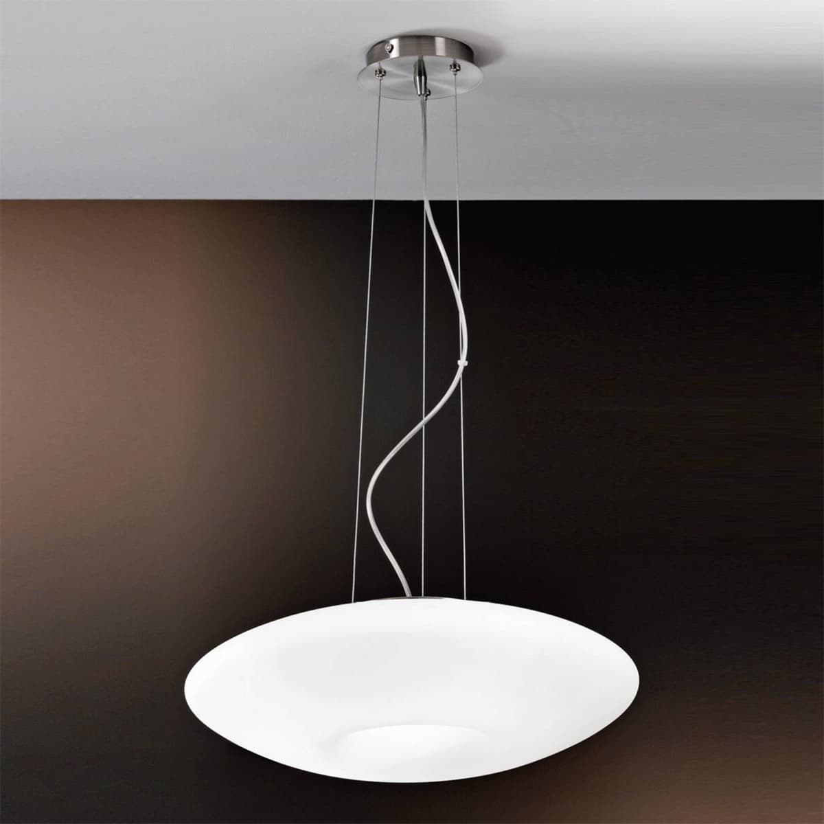 Orion Lampa wisząca szklana Blanc, możliwość ściemniania, biały / opal, salon / jadalnia, szkło, nowoczesny