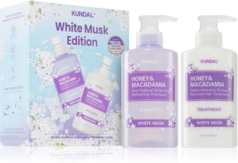 KUNDAL Honey & Macadamia White Musk σετ δώρου για τα μαλλιά