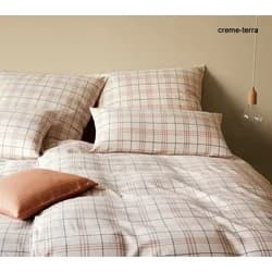Elegante Soft-Flanell Bettwäsche Livingston - 155x220 cm + 40x80 cm	creme-terra