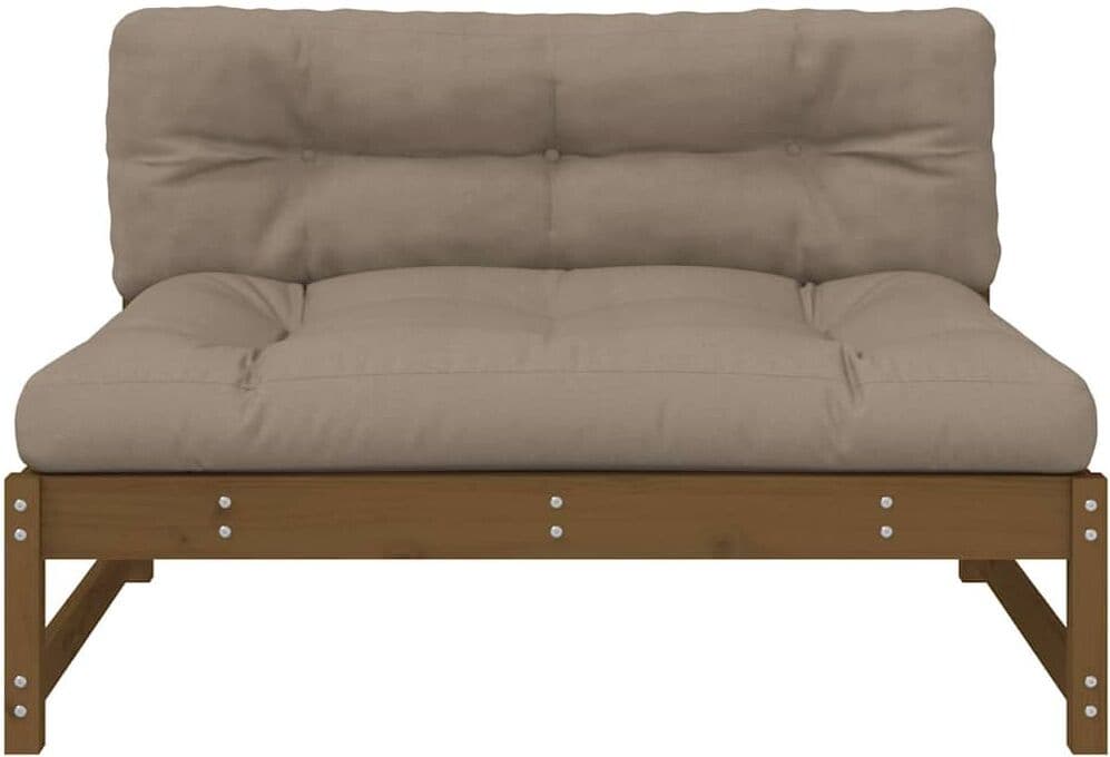 vidaXL Canapé central 120x80 cm marron miel bois de pin massif