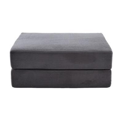OKWISH Kompressionssessel Cord dunkelgrau 112x95x67 cm, mit Kissen, Seitentasche und Metallrahmen, montagelos