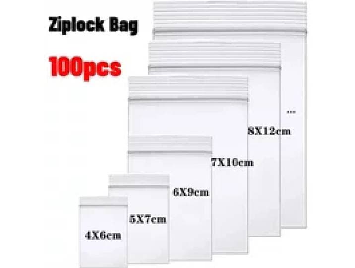 100 Stuks Dikker Rits Verzegelde Zakken Doorzichtige Plastic Opbergtas Voor Kleine Sieraden Voedsel Verpakking Hersluitbare Ziplock Afdichting Zakken