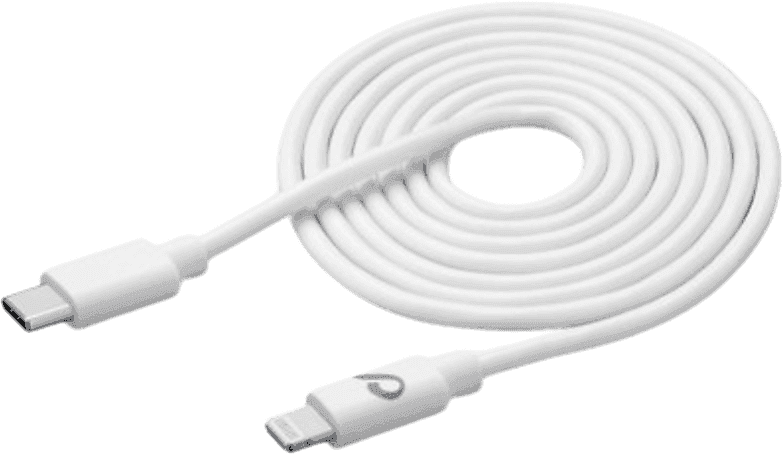 Cable USB C a Lightning - CellularLine Power Cable, Para Apple iPhone, 30 W, C, Lightning, 200 cm, Blanco