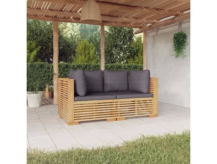 Maison Exclusive - Canapés d'angle de jardin avec 2 coussins\, en teck massif