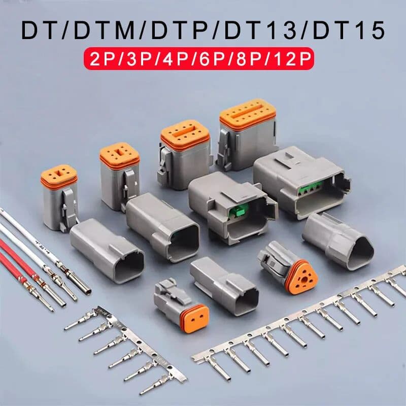 NONE 5/10/20 Sets Deutsch DT DTM/DTP/DT15/DT13 Waterproof Wire Automotive Connector Kit DT06-2S DT04-2P DT06-3S DT04-3P Sealed Plug