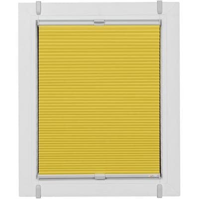 Plissee SUNLINES "Start-up Style Honeycomb", gelb (senf, weiß, weiß), B:58cm H:155cm, Obermaterial: 100% Polyester, Plissees, verspannt mit Simply-Fix Klemmträger, Wabenplissee, nach Maß