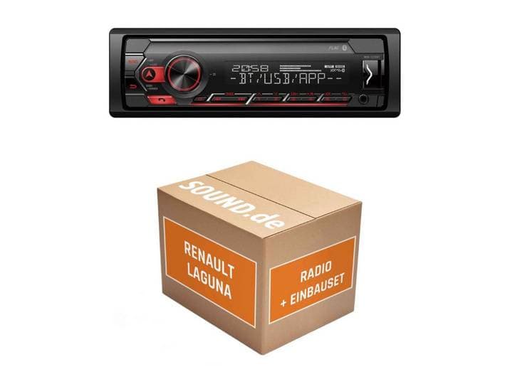 JUST SOUND best choice for caraudio Einbauset Pioneer MVH-S320BT für Renault Laguna 2 + Tuner List Autoradio (RDS, Abnehmbares Bedienteil, AM/FM Radio, Animiertes Display, Bluetooth, AUX Eingang, 1 DIN)