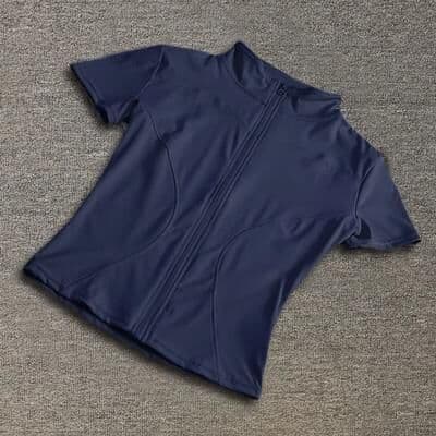 Uplifted Goods Waist Slimming Zip Up Top For Women Lightweight And Quick Dry deep Blue xxl