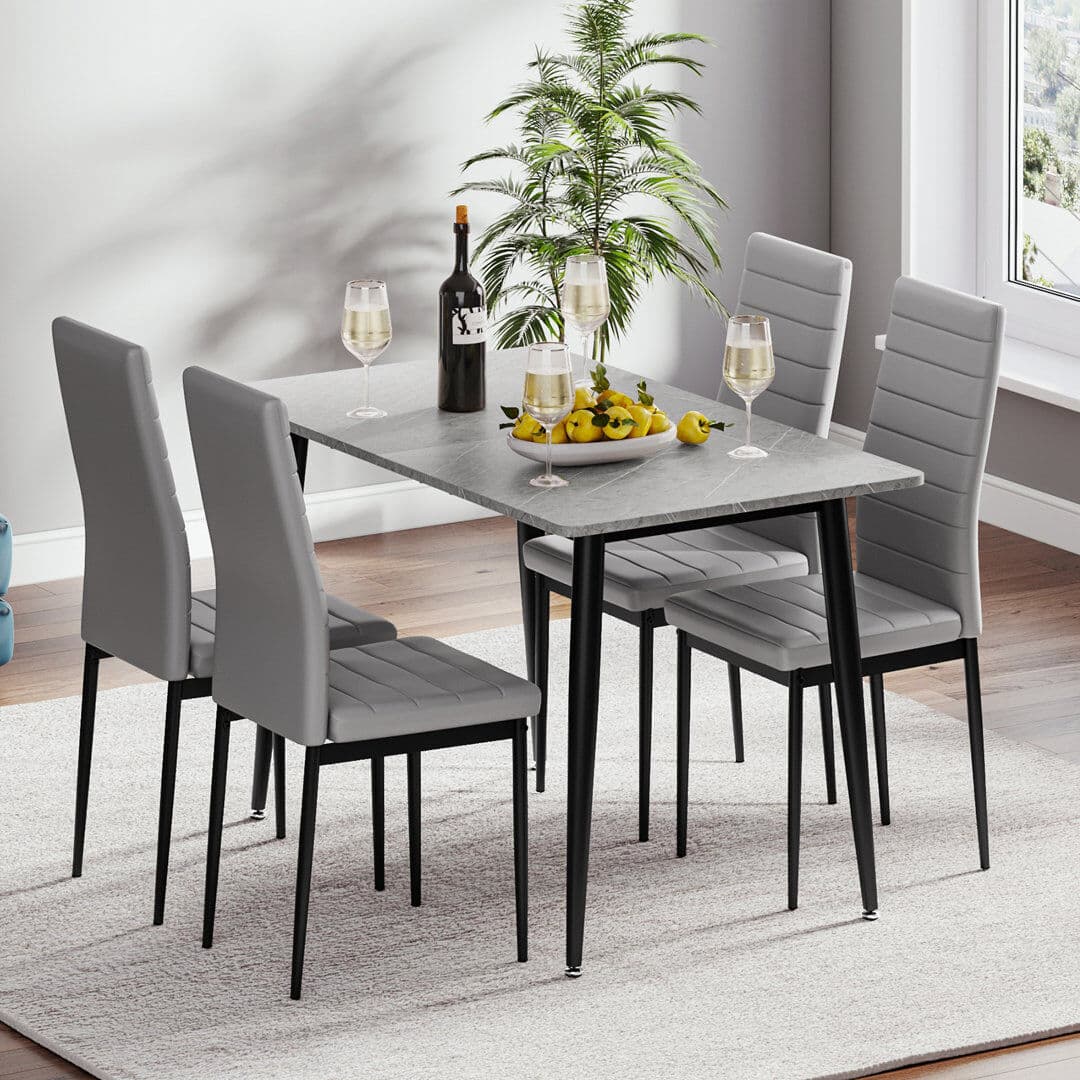 17 Stories Dining Set Grey / Black/Grey