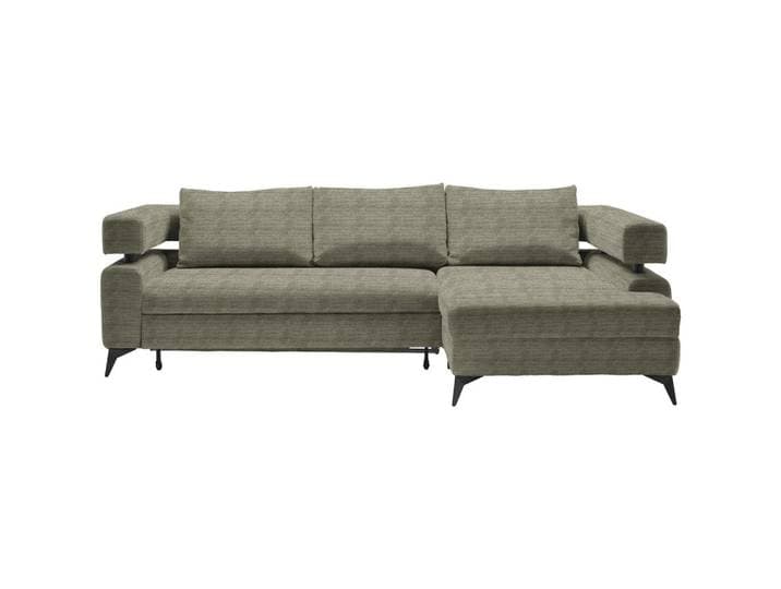 Hom`in Ecksofa, Olivgrün, Metall, 4-Sitzer, Füllung: Schaumstoff, Ottomane rechts, L-Form, 265x184 cm, Stoffauswahl, seitenverkehrt erhältlich, Wohnzimmer, Sofas & Couches, Wohnlandschaften, Ecksofas