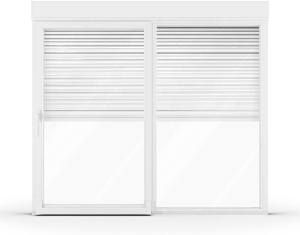 aluplast Baie vitrée 240x200 volet roulant avec moteur, pvc, basculant-coulissant parallèle à gauche (PSK), blanc, 2 vantaux, configuration personnalisée
