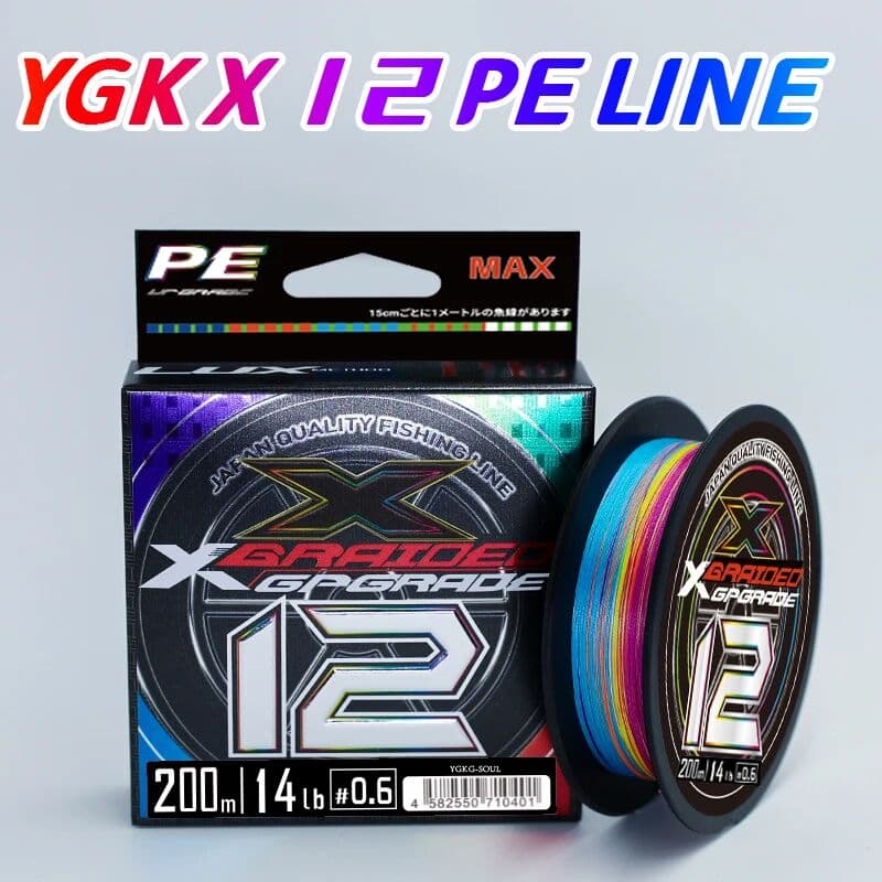 YGKX Fishing Line X12 Strands Braided PE Line Freshwater Saltwater Fishing Japan YGK Line Fish Wire Multifilament Fishing Line